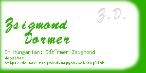 zsigmond dormer business card